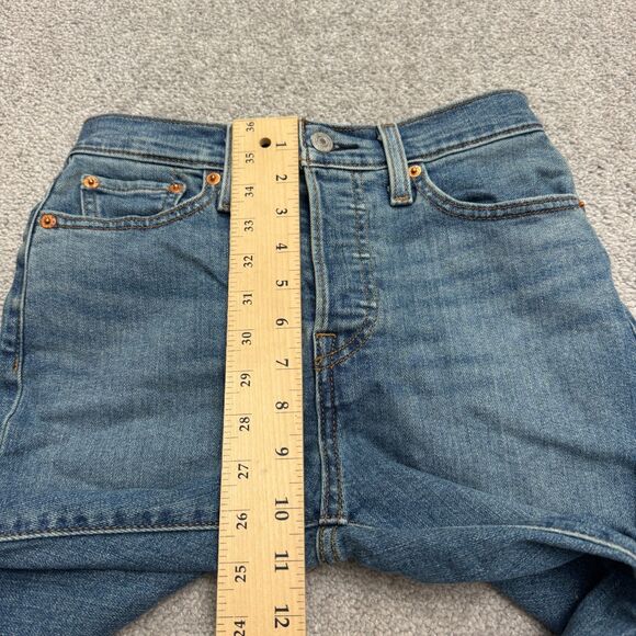 Levi's Premium Wedgie Straight Leg Button Fly Denim Jeans Womens 25 High Rise - Picture 9 of 16